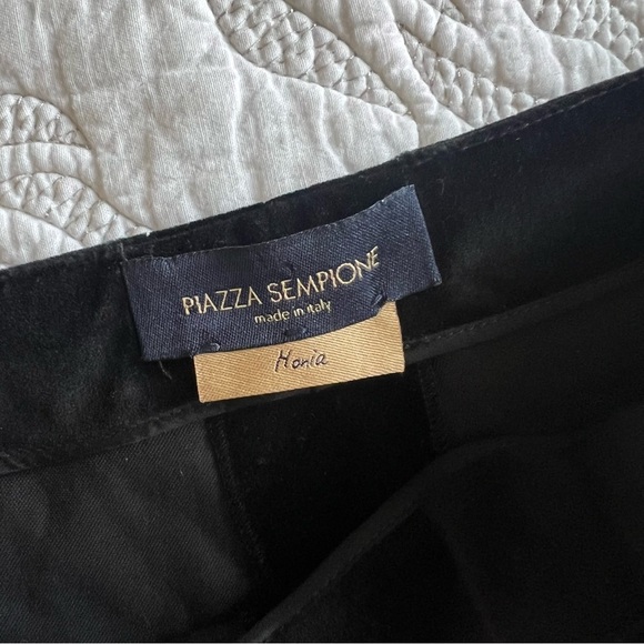 Piazza Sempione - Honia - Velvet Tapered Pants - Black - Picture 7 of 13
